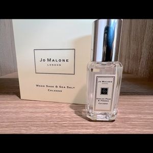 Jo Malone English Pear & Freesia mini spray 9ml, and Wood Sage & Sea Salt sample